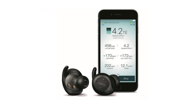 Jabra Elite Sport earbuds come with a very nice fitness app, but they work with other apps too.