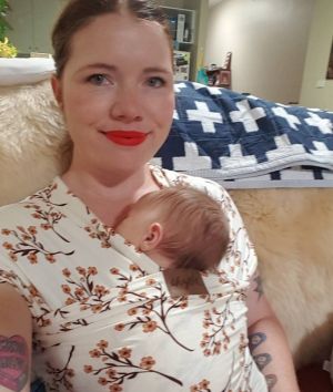 Clementine Ford with her baby son.