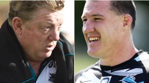 Not good mates: Phil Gould and Sharks skipper Paul Gallen.