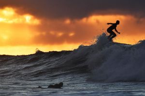 Early morning training session at Bells beach, Rip Curl Pro. 11th April 2017. The Age Fairfaxmedia News Picture by JOE ARMAO