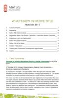 What's New in Native Title - October 2015 cover