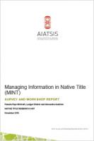 Managing Information in Native Title: survey and workshop report cover