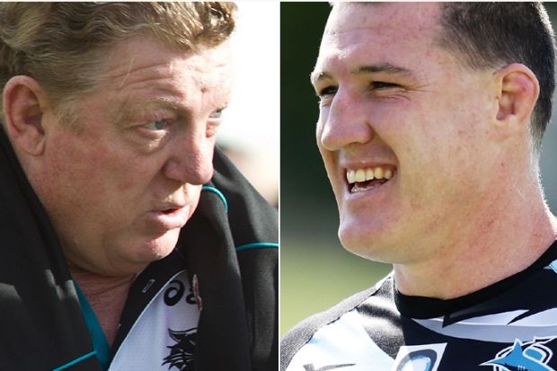 Not good mates: Phil Gould and Sharks skipper Paul Gallen.