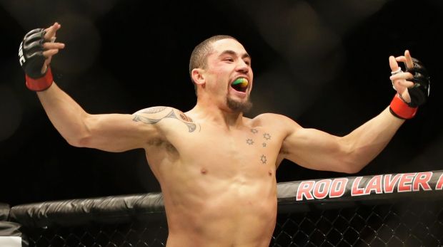 Unstoppable: Robert Whittaker celebrates his win over Derek Brunson at UFC Fight Night in Melbourne in November 2016.