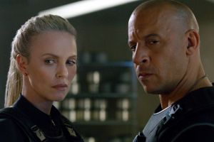 Charlize Theron and Vin Diesel in The Fate of the Furious.