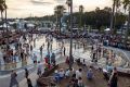 The water park at Elizabeth Quay, Perth.