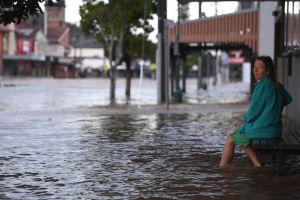 Lismore's CBD is flooded after the Wilsons River breached its banks early on Friday.