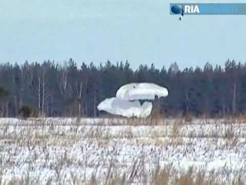 Russian army airborne troops parachuted BMD-2 armoured with crew inside Ria Novosti