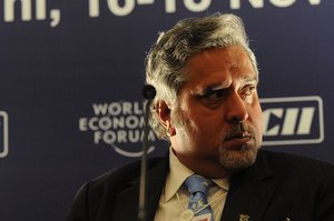 Vijay Mallya, Chairman, UB Group, India, participates in a panel discussion on tourism at the World Economic Forum's India Economic Summit 2008 in New Delhi, 16-18 November 2008.