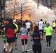 The explosion at the finish line of the Boston Marathon in 2013.