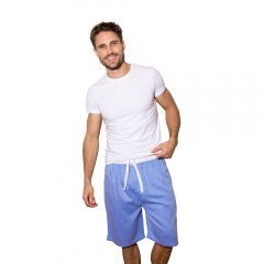 Blue Herringbone Sleep Shorts