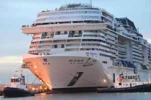 MSC Meraviglia in the final stages of construction.