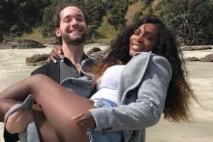 Serena Williams with her fiance, Alexis Ohanian.
