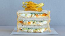 Old-school: The 'Tokyo 7/11' comes with egg and Kewpie mayo between slices of white loaf. 