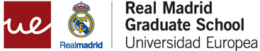 Logo of the Real Madrid Graduate School Universidad Europea.