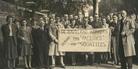 Aircraft workers demonstrate their support for London squatters, September 19