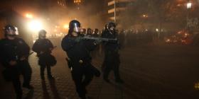 Police at Occupy Oakland.