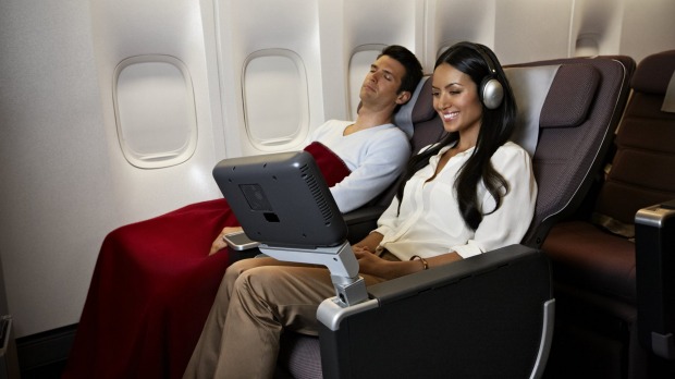 Premium economy seats are a comfortable width.