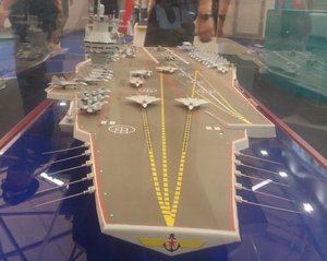 Model of the aircraft carrier roject 23000E or Shtorm at the «Army 2015» exhibition