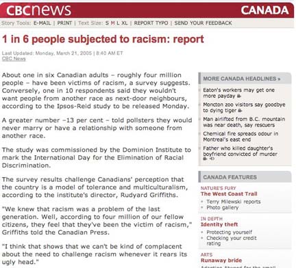 racism in Canada