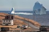 A large iceberg is visible from the shore in Ferryland, an hour south of St John's, Newfoundland.