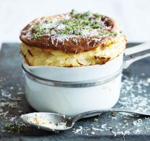 Jill Dupleix's really basic giant cheese souffle. 