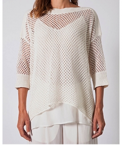 French Linen Open Knit Top