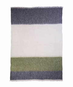 The Picnic Stripe Alpaca Blanket - Green/Grey