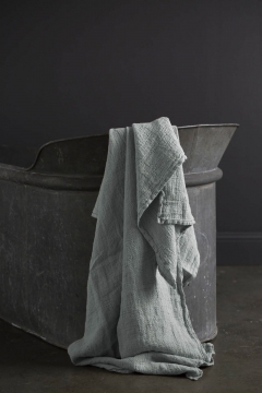 Linen Bath Towel Azure