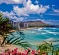 Waikiki Beach and Diamond Head in Hawaii.