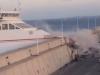 Out-of-control ferry smashes in to port