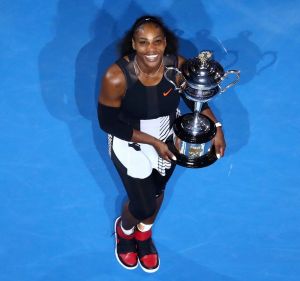 Serena Williams after winning the Women's Singles Final against her sister, Venus Williams, on day 13 of the 2017 ...