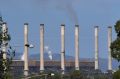 The last smoke from the chimney at the Hazelwood power station last month.