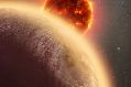 Artist's impression of the exoplanet JG 1132b orbiting a red dwarf star 39 light years from Earth.