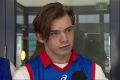 Jayden D'Abaco at the Western Bulldogs game on Saturday.