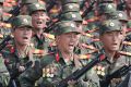 Soldiers march across Kim Il-sung Square during a military parade in Pyongyang last week.