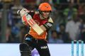 Sunrisers Hyderabad captain David Warner was cheaply dismissed for only four runs. 