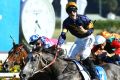 02042016. Sydney Races. Jockey Tommy Berry rides Chautauqua to win race 8, The Darley T J Smith Stakes, during Sydney ...