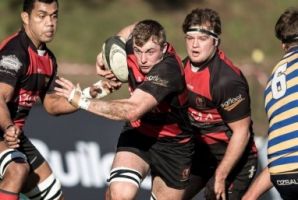 Miller runs the ball for Norths in the Shute Shield.