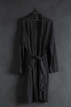 Linen Bathrobe - Charcoal