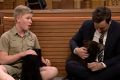 Robert Irwin introduces Jimmy Fallon to some furry friends. 