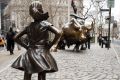 The "Fearless Girl" in Wall Street, New York. 