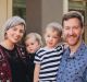 Pete and Amber Nichols with their two children Charlie, 3, and Olive, 1, at home in Harrison.