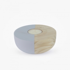 Wooden Maxi Tea Light Holder - Grey