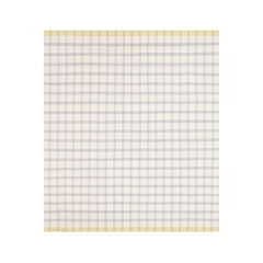 Baby Blanket Grid - Grey/Yellow 