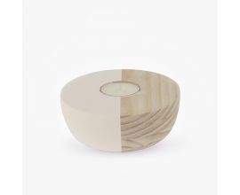 Wooden Maxi Tea Light Holder - Ivory