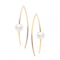 Gold and Pearl Ear Wire