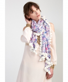 Naomi Tassel Scarf in Multicoloured Floral