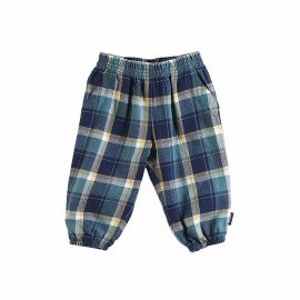 Dewy Check Pant - Teal & Navy