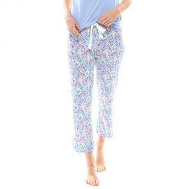 Art Deco Cropped PJ Pants Blue